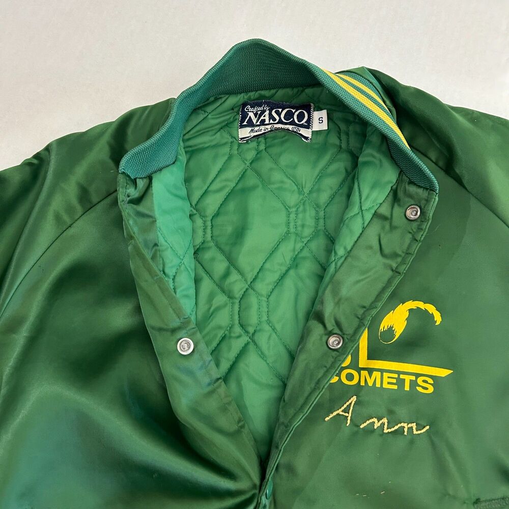 Vintage 70s Nasco, Green CMS Comets Varsity Jacket, personalized "Ann" sz S - Picture 8 of 8
